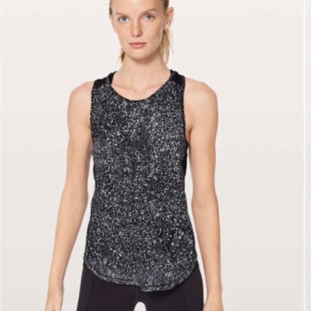 Lululemon Sculpt Tank II Twillines White Black